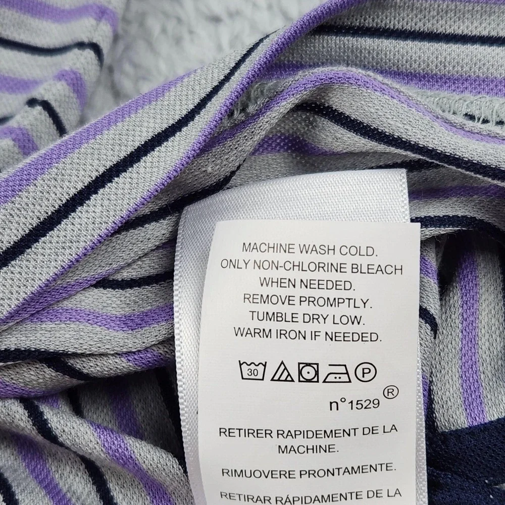 Ralph Lauren Polo Mens 2XL Purple Gray Striped Pro Fit Performance Wicking NEW